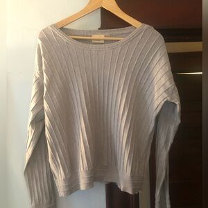 Ellie Tahari Gray Ribbed Women's Sweater with shoulder buttons
